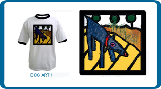 art graphic dog sniffing